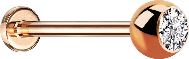 Produktbild Star Piercing Micro Threadless Labret rosegold mit Kugel Kristall silber (Chirurgenstahl 316L, ohne Messing)