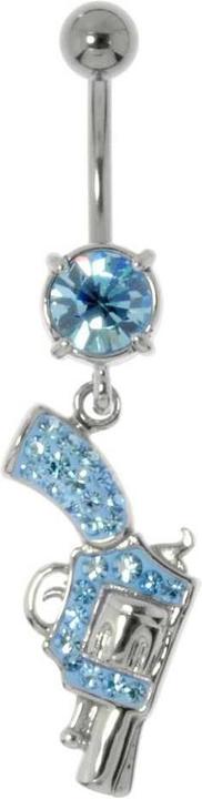 Actual product image Bijouteria Bellypiercing (Surgical steel 316L, Brass rhodium plated, Crystal)