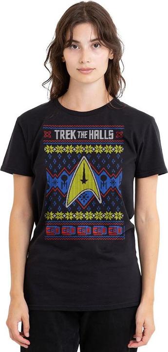 Produktbild Trek the Halls Ugly TShirt weihnachtliches Design (L)