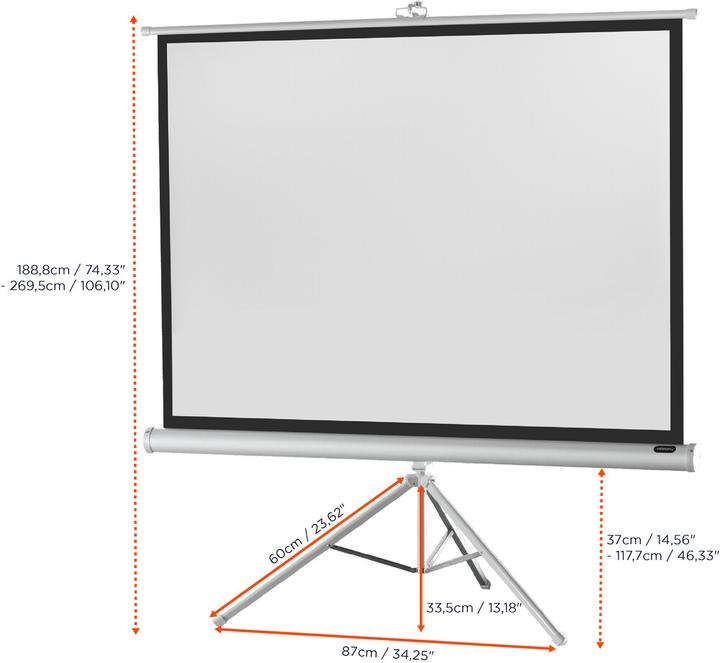 Produktbild Celexon Economy tripod screen - Projektionsbildschirm mit Stativ - 221 cm (87") (87", 4:3)