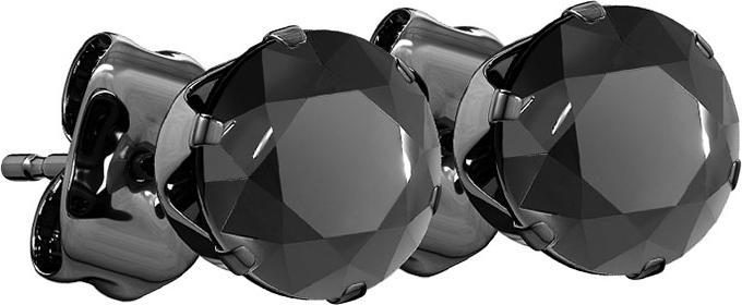 Image du produit Star Piercing Boucles d'oreilles noires avec cristal rond noir (Acier chirurgical 316L, sans laiton)