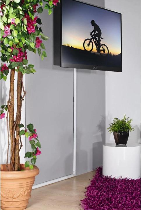 Produktbild Hama Alu-Kabelkanal, halbrund, 110 x 3,3 x 1,8 cm, Weiss (Kabelkanal, 110 cm)
