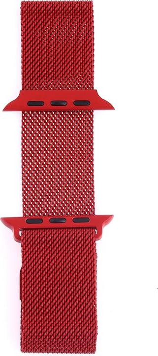 Immagine prodotto Cover-Discount Apple Watch 42 / 44mm - Bracciale in acciaio inossidabile Milanaise rosso (42 mm, 44 mm, Acciaio inossidabile)