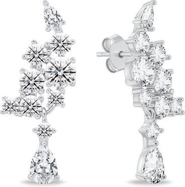 Brilio Silver - Charming silver earrings with zircons EA1134W