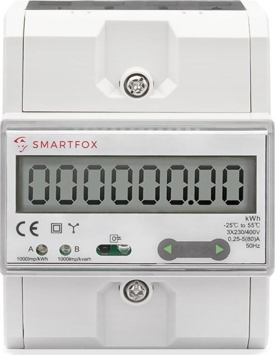 Image du produit Smartfox 3-PH. 80A RS485 S0 1000IMP/KWH ( ENERGYMETER)