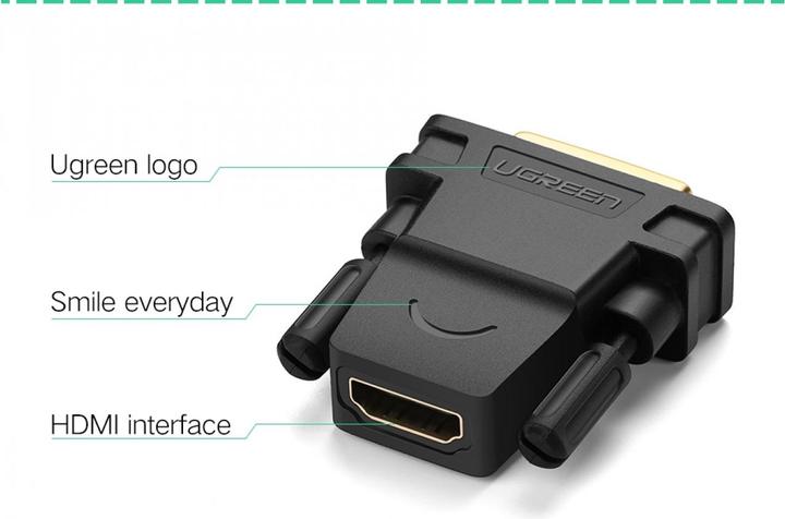 Actual product image Ugreen HDMI / DVI Adapter HDMI female DVI male 24+1 pin (HDMI, 1.60 cm)