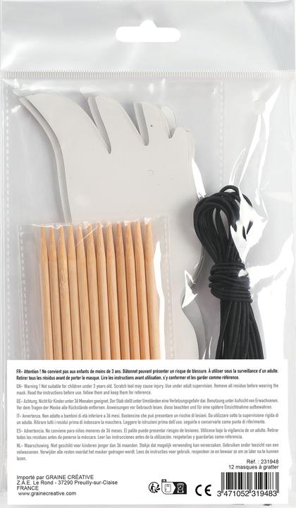 Actual product image Creative Kratz-Masken, 12 St.