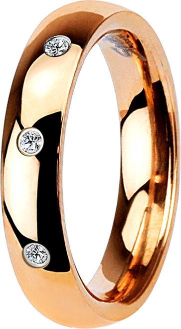 Produktbild Star Piercing Ring rosegold dünn mit drei Kristallen (Titan G23ohne Messing, Chirurgenstahl 316L)