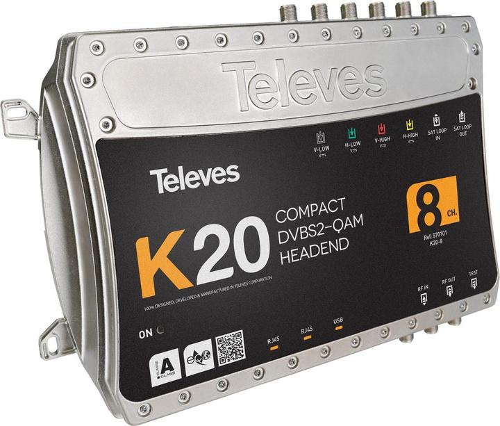 Actual product image Televes K20-8 Compact headend 8transponders,DVB-S2 in QAM 57010