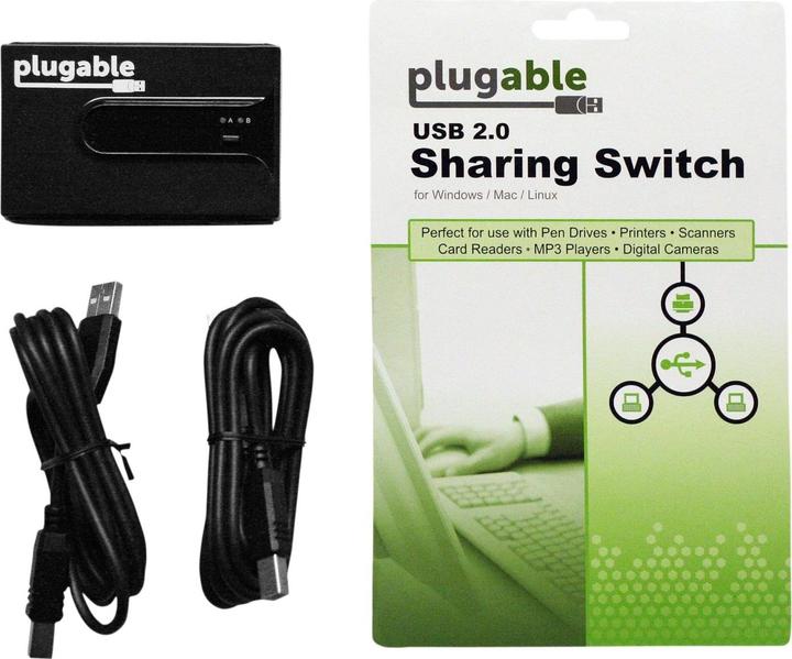 Image du produit Plugable Commutateur de partage de ports USB 2.0 (2 Ports)