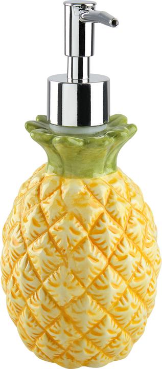 Actual product image Beliani Bathroom set 4-piece ceramic pineapple motif yellow MAICAO