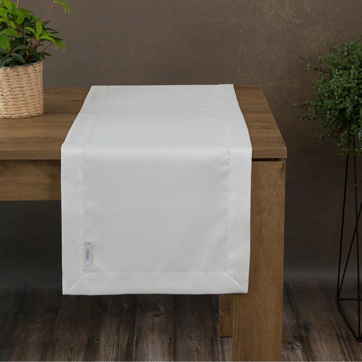 Actual product image Eurofirany JOWITA table runner decorated with shiny silver thread in a geometric pattern with an elega (40 x 180 cm)