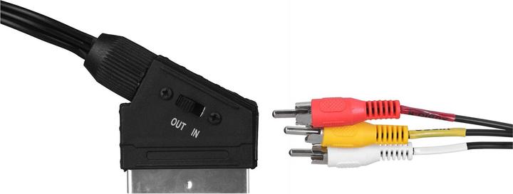 Produktbild Savio CL-133 SCART-Kabel SCART (21-pin) 3 x RCA Mehrfarben (2 m)
