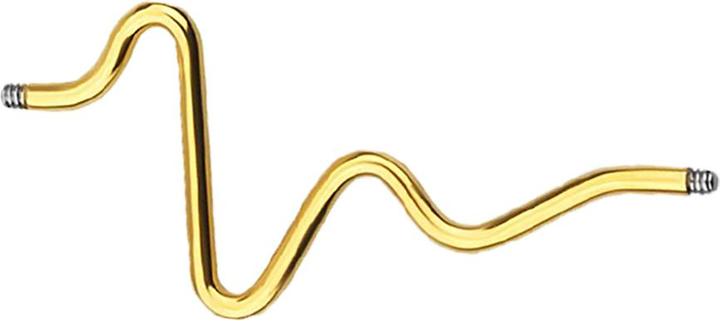 Star Piercing Barbell-Stab vergoldet Herzschlag (Chirurgenstahl 316L)