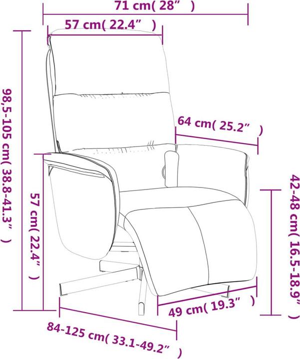 Produktbild VidaXL Massagesessel mit Fussteil Hellgelb Stoff,Farbe