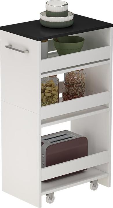 Produktbild Vicco Rollregal Rivo, Weiss/Anthrazit, 30 x 84.8 cm