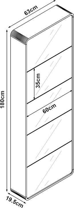 Actual product image En.Casa Stryn (63 x 19.5 x 180 cm)