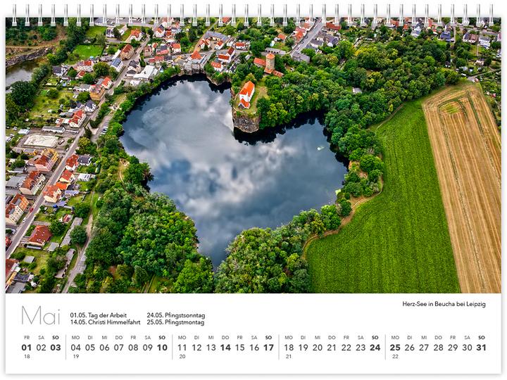 Produktbild Kalender Sachsen von oben kompakt 2026 (21 x 15 cm, Kein Einband, Deutsch)