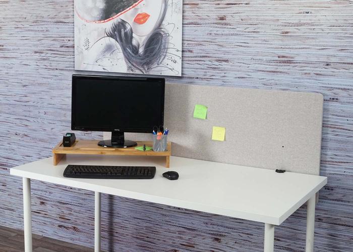 Image du produit Mendler Cloison acoustique de bureau, écran d'intimité de bureau, double paroi tissu/textile - 140x60cm (140 x 60 x 2 cm)