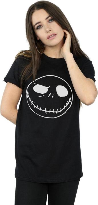 Actual product image Disney Womens/Ladies Nightmare Before Christmas Jack's Big Face Cotton Boyfriend T-Shirt (3XL)