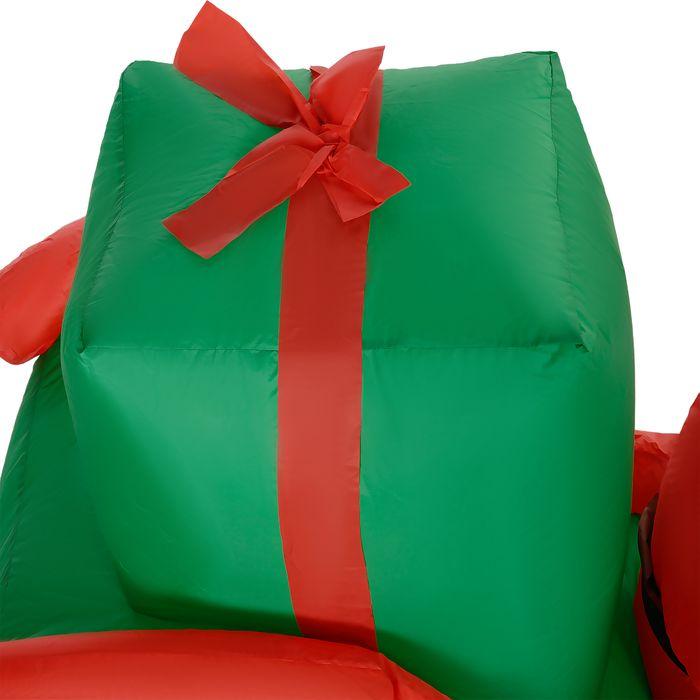 Image du produit Swisshandel24 Aufblasbar Weihnachtsdeko, 2,1 m Weihnachtsmann mit Schlitten & Rentier