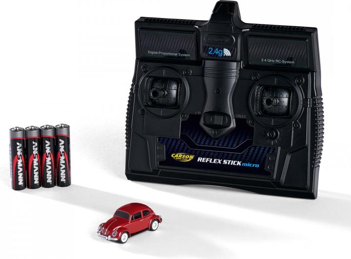 Actual product image Carson 1:87 VW Beetle red 2.4G 100% RTR (RTR Ready-to-Run)