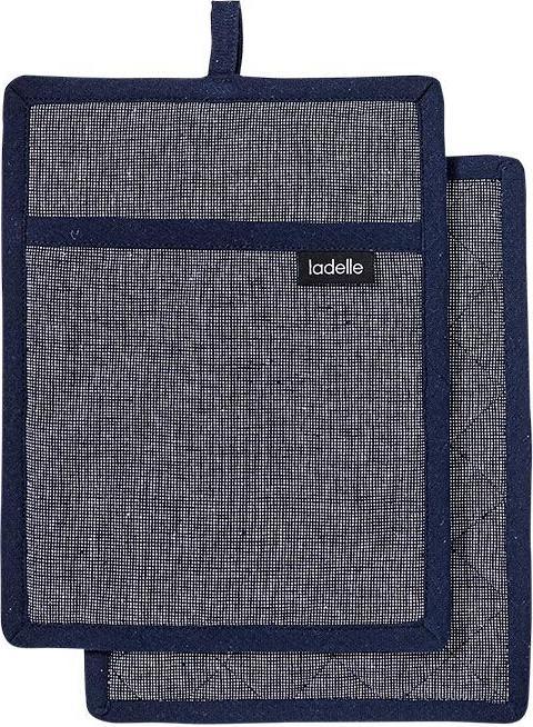 Ladelle Lot de 2 maniques recyclées Eco Navy 19 x 24 cm (Coton recyclé & polyester)