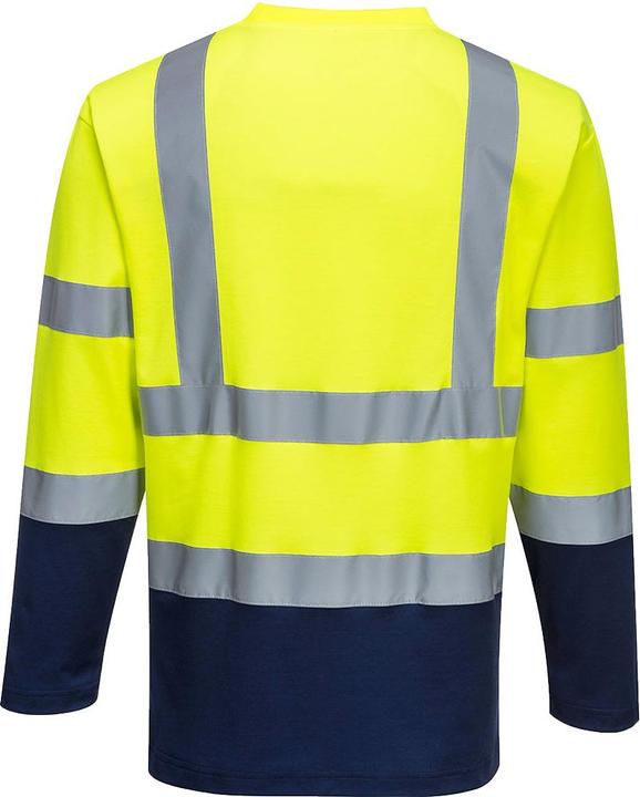 Produktbild Portwest Mens Contrast Cotton High-Vis Comfort Long-Sleeved T-Shirt (M)