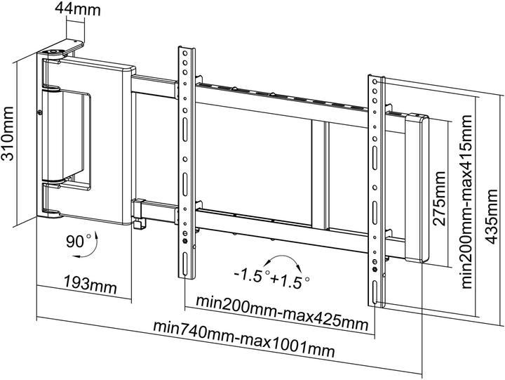 Produktbild Multibrackets Motorisierte Wandhalterung (Wand, 55", 30 kg)