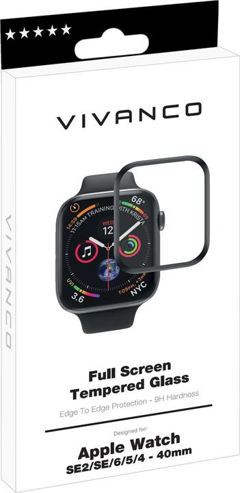 Image du produit Vivanco Verre de protection d'écran 3D FullScreen pour Apple Watch SE2/SE/6/5/4, 40mm
