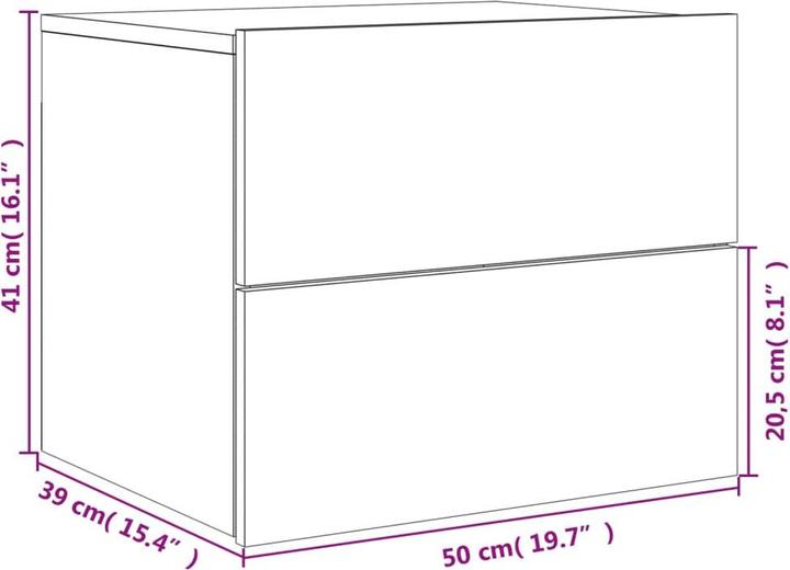 Image du produit VidaXL Tables de chevet murales avec lampes LED 2 pcs. Blanc,Couleur (50 x 39 x 41 cm)