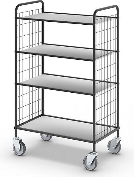 Produktbild Ebinger Büro-Etagenwagen, LxBxH 830x510x1325 mm, 4 Etagen (150 kg)