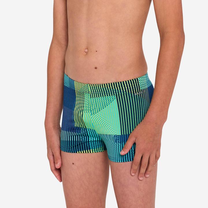 Produktbild Nabaiji Badehose Boxer Jungen - 500 Fitib blau/grün (8, 9, 10)