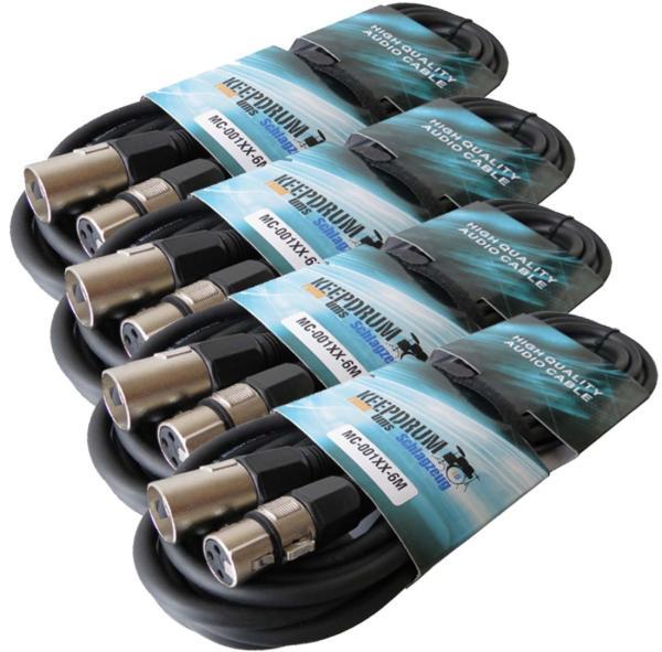 Produktbild keepdrum 6 Meter Mikrofonkabel MC-001XX-6M XLR 4 Stück