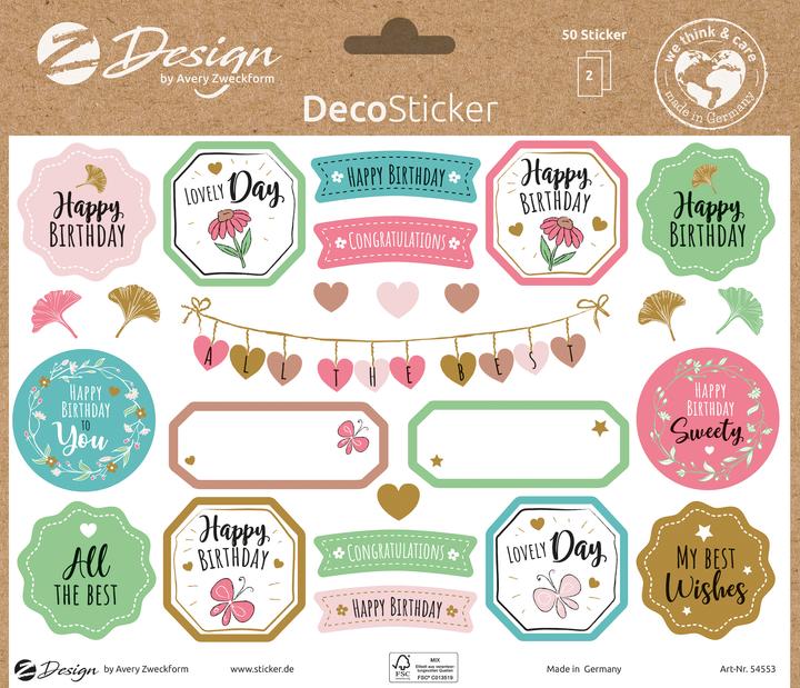 Image du produit Avery Autocollant A5 DEKO Happy Birthday