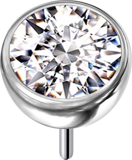 Immagine prodotto Star Piercing Emisfero argento Threadless con cristallo argento (Titanio G23, senza ottone)
