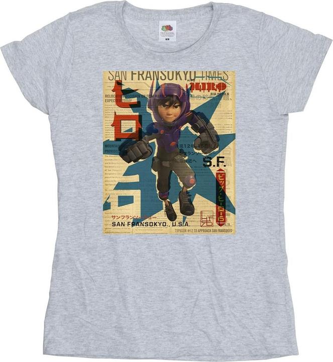 Disney Big Hero 6 Baymax Hiro Newspaper TShirt (XL)