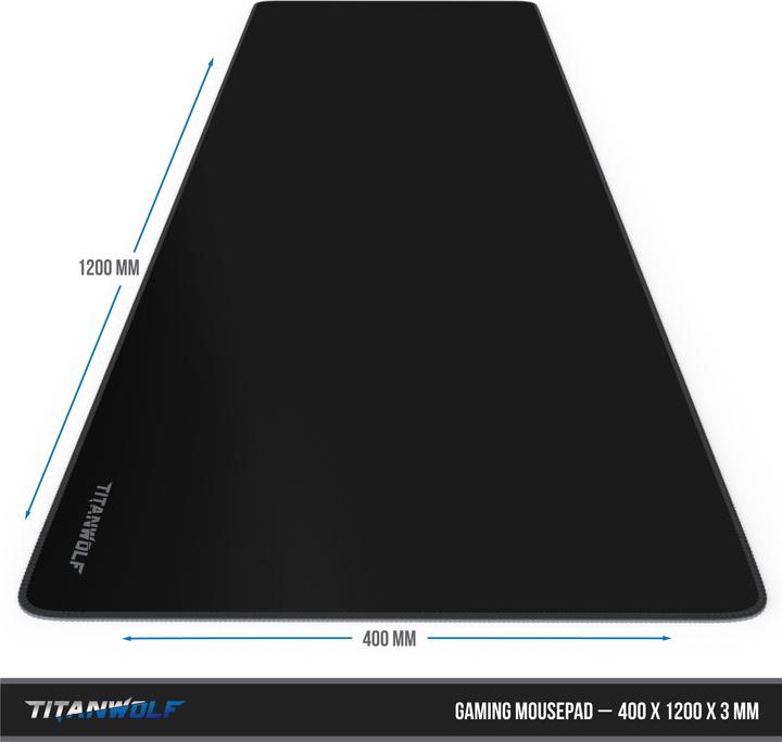 Immagine prodotto Titanwolf Tappetino per mouse da gioco, tappetino per mouse XXXL Speed 1200 x 400 mm, velocità e precisione (3XL)
