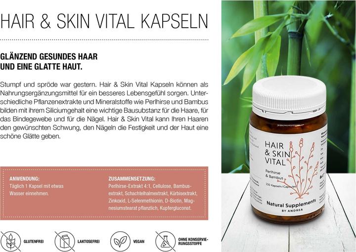Immagine prodotto Natural Supplements by Andrea Capelli e Pelle Vital (100 Pezzo/i, Pillole, 154 g)