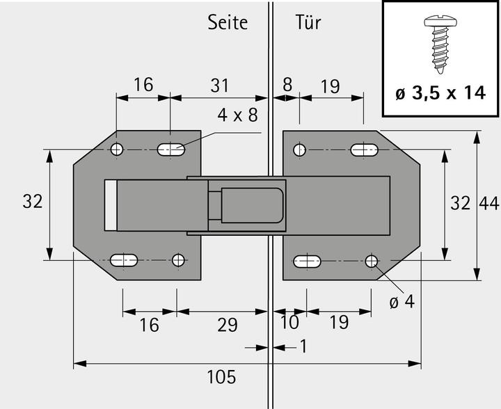 Produktbild Hettich Aufschraubscharnier ohne Feder Stahl ver