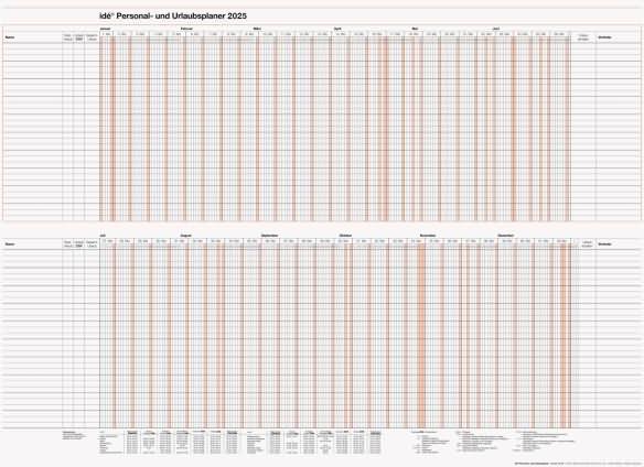 Actual product image Rido Annual planner staff and holiday planner 86x61cm 2025 (86 x 61 cm, Hardcover, German)