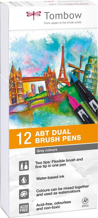 Produktbild Tombow ABT Dual Brush Pen (Black-Grey, 12 x)