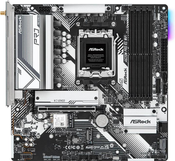 Image du produit AsRock MB AMD AM5 A620M PRO RS WiFi (AM5, AMD A620, mATX)