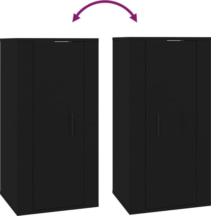 Produktbild VidaXL TV-Wandschrank Schwarz 40x34,5x80 cm,Farbe: Schwarz,Material