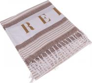 Actual product image Ootb White/cream/brown fouta hammam towel, Relax (80 x 170 cm)