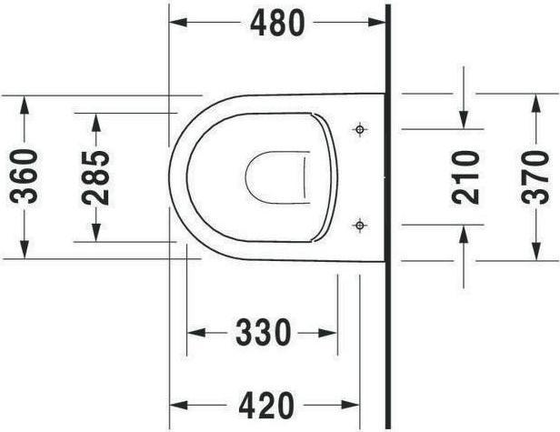 Produktbild Duravit Wand-WC Soleil by Starck Comp rim. tief 370x480mm HG weiss