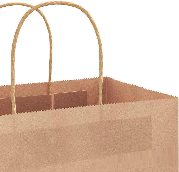 Actual product image VidaXL Kraft paper bags 50 pcs. with handle brown 26x12x35 cm paper bag (Gift bag, 50 x)