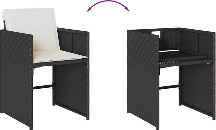 Produktbild VidaXL Gartenmöbel Essgruppe Gartengarnitur Sitzgruppe 17tlg Schwarz Poly Rattan (330 cm)