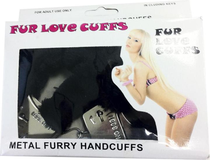 Actual product image Diablo Picante Pleasure Furry Handcuffs Black