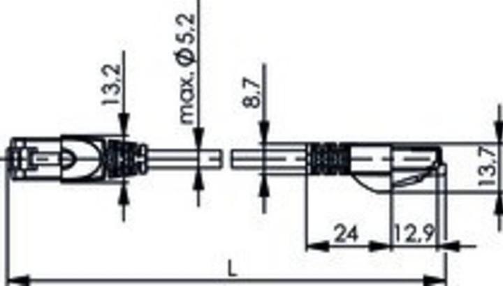 Actual product image Telegärtner MP8 FS 600 (S/FTP, CAT6a, 1 m)